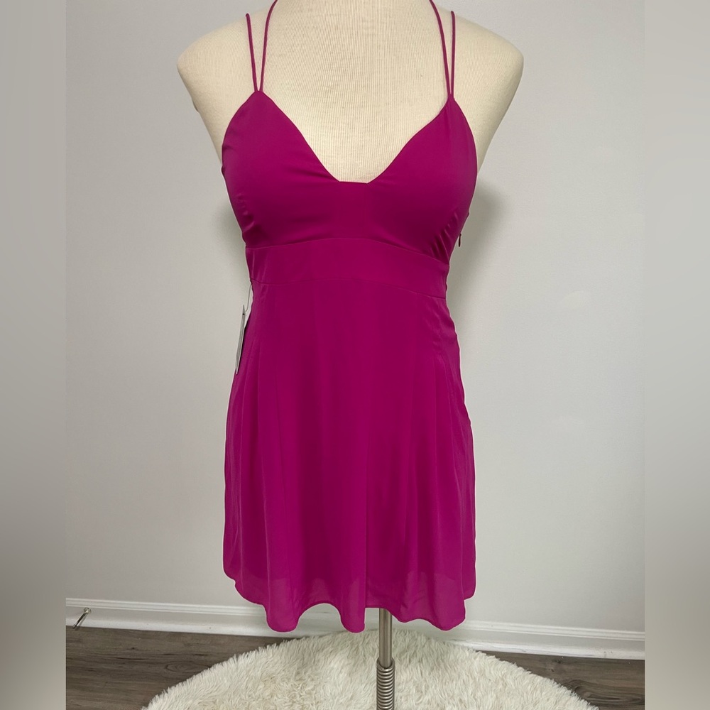 Express Fuchsia Skater Fit and Flare Dress, Spaghetti Strap, Size: 10, NWT!